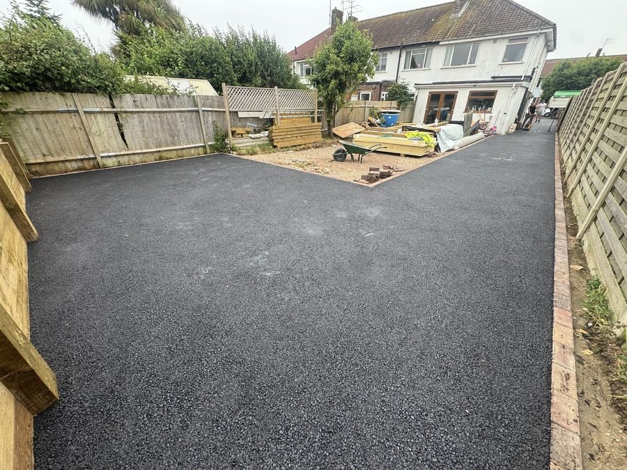 Newly installed tarmac driveway